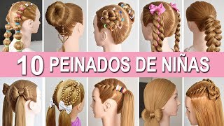 10 PEINADOS FACILES DE NIÑAS CON TRENZAS DE MODA 2024 [upl. by Ahker252]