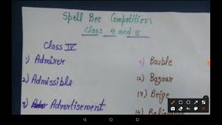 spell bee competition for class 4th amp 5th [upl. by Jenny]