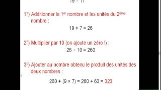 Multiplier 2 nombres entiers compris entre 10 et 19 [upl. by Orbadiah290]