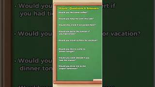 Master Would in English  Common Questions and Answers for Everyday Conversations shorts [upl. by Karly]