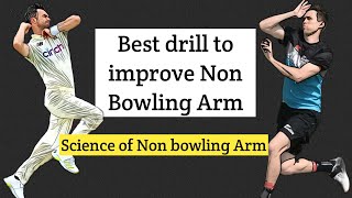 Best drills to improve non bowling arm  Science of Non bowling Arm in detail [upl. by Aidnyl]