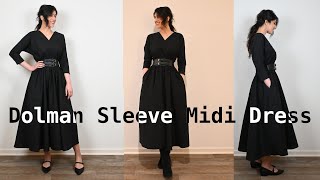 Sewing a Dolman Sleeve Midi Dress [upl. by Zink]