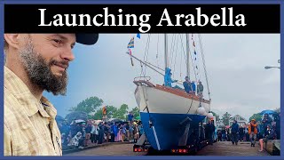 Launching His First Boat After 7 Years of Hard Work  Ep 271  Journey of a Wooden Boat [upl. by Schofield]