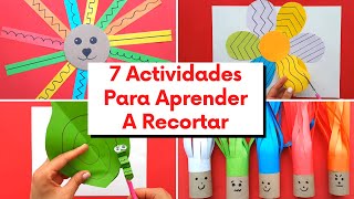 7 ACTIVIDADES PARA APRENDER A RECORTAR  TRUCO PARA USAR LAS TIJERAS [upl. by Nilcaj]