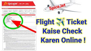 Spicejet Flight Ticket Status Kaise Check Karen । How To Check Flight Ticket Online। Spicejet। [upl. by Sudhir]