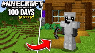 I Tried Surviving 100 Days in Minecraft Bedrock [upl. by Gomar]