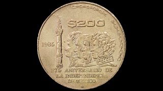 ¡¡¡¡ 200 PESOS MEXICANOS 175 ANIVERSARIO   DE LA INDEPENDENCIA DE MÉXICO [upl. by Dawna]