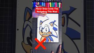 Never Draw Sonic THIS Way 😡 Sonic The Hedgehog art shorts sonic [upl. by Schatz]