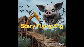 Scary Flying Pig Destructs Hut At Pineapple Field With Backhoe monsterpig excavator shorts 1106 [upl. by Keary]