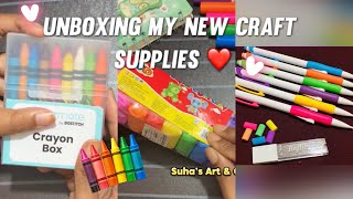 Unboxing My New Craft Supplies 🖍️Unboxing aesthetic things  Clay Mechanical pencil  Crayon [upl. by Koetke]