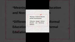 Meaning Difference between Informal Education and Nonformal Education education easynotes notes [upl. by Angadresma]