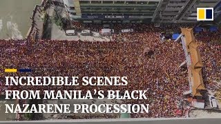 Incredible scenes from Manilas Black Nazarene procession [upl. by Fransis]