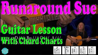 Runaround Sue Guitar Lesson [upl. by Alleber236]