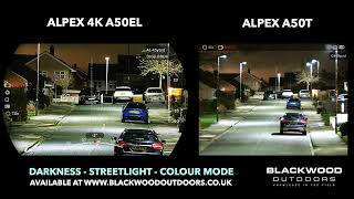 HikMicro Alpex 4K A50EL vs Alpex A50T darkness only streetlight in colour mode [upl. by Nisse]