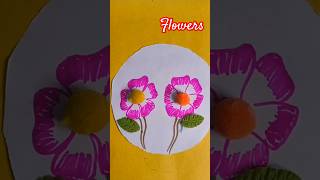 Easy Flowers Drawing New creative drawing flowers craft youtubeshorts trending viralvideo [upl. by Jaquith]