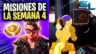 Como COMPLETAR TODAS las MISIONES DE LA SEMANA 4 CAPITULO 5 TEMPORADA 1 FORTNITE [upl. by Annahael635]