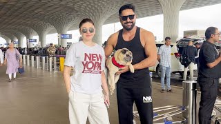 Shefali Jariwala With Husband Parag Tyagi Spotted At Mumbai Airport [upl. by Imoan]