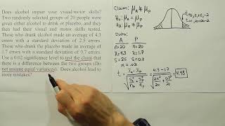 tTest for the Difference between Two Means Problem 2 [upl. by Anairb]