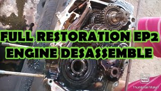 HONDA TMX 155 ENGINE DESASSEMBLE FULL RESTORATION EP2 [upl. by Dlareme]