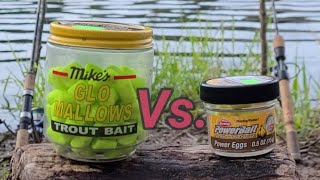 PowerBait Power Eggs Vs Trout Marshmallows Bottom Fishing Trout [upl. by Kirbee60]