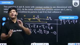 Two particles A and B move with constant motion in one dimensional with velocities \\vecv1\ [upl. by Laughlin507]