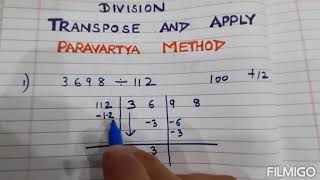 Vedic Maths part 36 Division Transpose and Apply [upl. by Oriana]