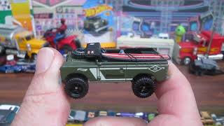 Land Rover II 2023 Mattel Hot Wheels Baja Blazers Toy Unboxing amp Review  Dark Green with Surfboard [upl. by Emerald]