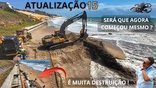 Atualização 15  Engorda da Praia de Ponta Negra  MUITA DESTRUIÇÃO E PARECE QUE AGORA OBRA COMEÇOU [upl. by Kielty67]