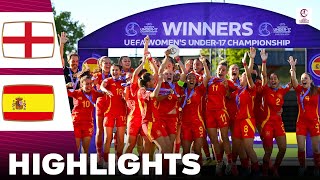 England vs Spain  Highlights  U17 Womens European Championship Final 18052024 [upl. by Emelina585]