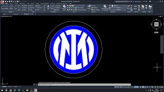 Disegnare logo scudetto INTER su Autocad  Prof Paolo Mosca [upl. by Neumark]