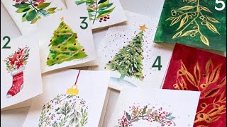 EASY Watercolor Christmas Cards for Beginners 🎄 DIY [upl. by Wehtam]