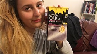 Garnier Olia metallic silver review on non bleached hair [upl. by Atekihs]