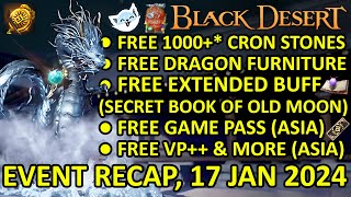 FREE TOTAL 10003700 CRON FREE VP GAME PASS Maid Furniture BDO Event Recap 17 Jan 2024 Update [upl. by Nylinej778]