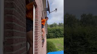 Girl Jump From Window to Trampoline Then Bounce Back to Same Spot [upl. by Etnohc756]