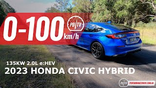 2023 Honda Civic eHEV hybrid 0100kmh amp engine sound [upl. by Bennett]