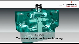 Schaltbau S850 series snapaction switches integrate two safety switches in one housing [upl. by Yrokcaz744]