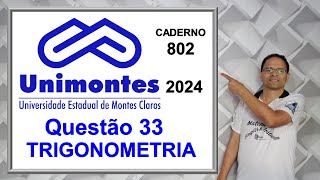 CORREÇÃO QUESTÃO 33 VESTIBULAR 2024 UNIMONTES MG Caderno 802Geometria Plana [upl. by Ardnalac]