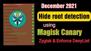 Hide Apps from root detection using Magisk Using Zygisk and Enforce DenyList Desember 2021 [upl. by Madden]