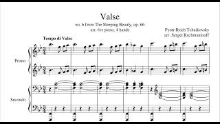 The Sleeping Beauty Waltz Tchaikovsky  Piano 4 Hands Arr Rachmaninoff [upl. by Euqinom]