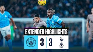 EXTENDED HIGHLIGHTS  Man City 33 Tottenham  Points shared in Premier League thriller [upl. by Clough963]