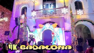 Badalona Fiesta del Encendido de Luces y el Arbol de Navidad 2024 Barcelona 4K [upl. by Alius565]