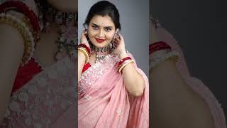 traditional Indian wedding guest look  pink saree makeup look  nude makeup [upl. by Sredna]