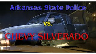 Arkansas State Police take control of HIGH SPEED PURSUIT with old Chevy Silverado  PIT Maneuver [upl. by Rusell793]