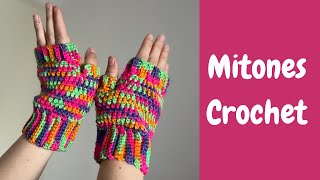 Mitones ðŸŒˆ  Guantes sin dedos  Tutorial [upl. by Casimir145]