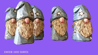 Easy Simple and Fun Beginner Whittling Project  A Mini Wizard [upl. by Thin]