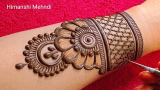 easy mehndi designs back side  mehandi ka design  mehndi design simple  Mehndi ki design  mehndi [upl. by Cicely]