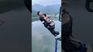 Bungee Jumping With Rope In Beautiful Place  Asmr Bungee Jumping shorts [upl. by Cyn]