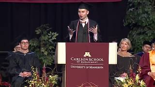 2018 Undergraduate Commencement Student Speaker Nick Alm  Carlson School [upl. by Asseram]