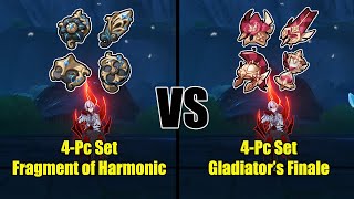 Arlecchino BEST Artifact Set  Gladiator vs Fragment  Genshin impact [upl. by Hullda]