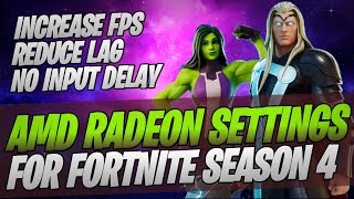 FORTNITE SEASON 4 Best Gaming Settings For AMD Radeon Ultimate Performance [upl. by Swerdna572]